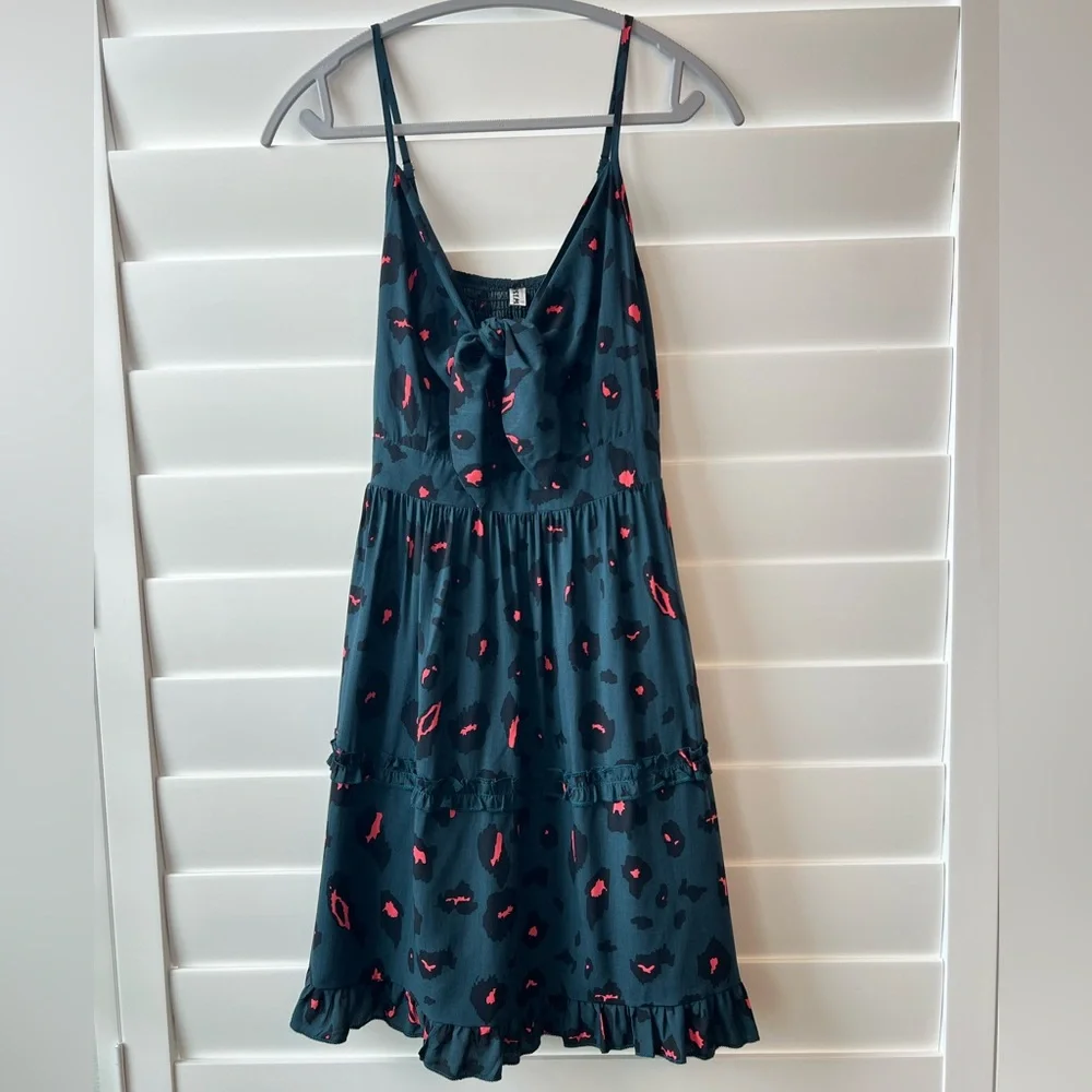 Ecowish leopard tie front dress - small - Picture 1 of 9